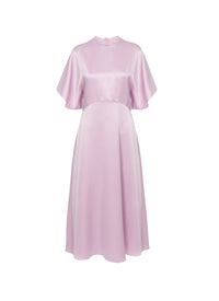 Short-sleeved satin maxi dress - Parma