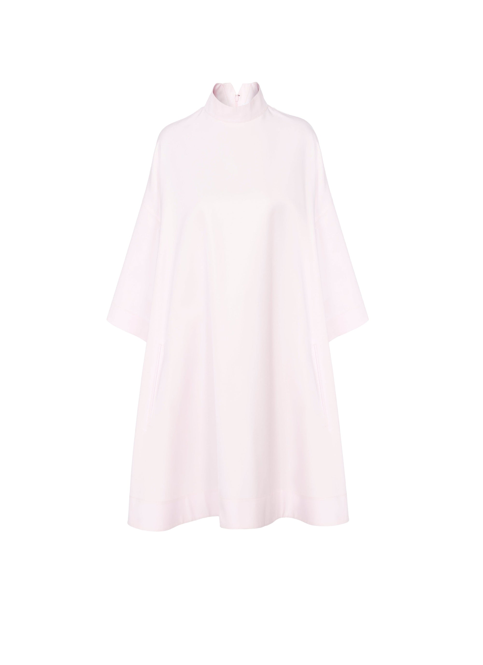 Mini-robe à manches courtes en soie mélangée - Rose