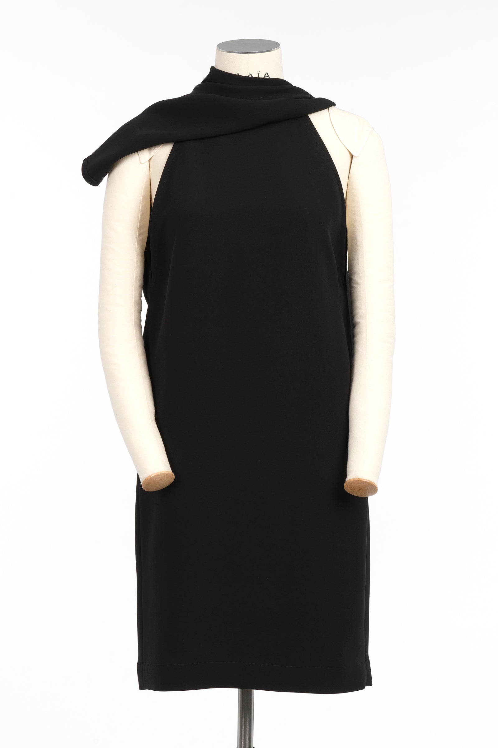 Robe écharpe en soie - Noir Alaia