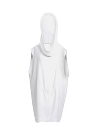 Silk hooded dress - White