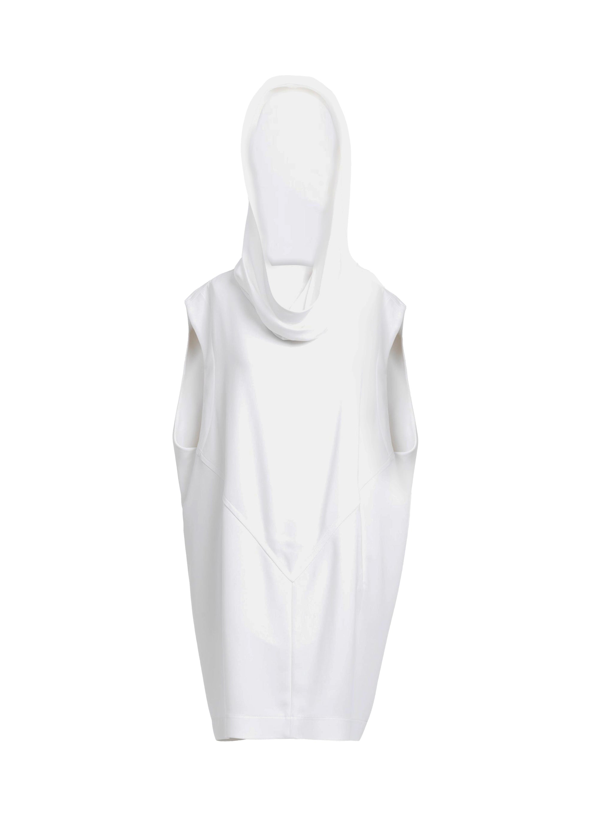 Silk hooded dress - White
