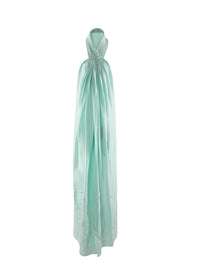 Sleeveless silk halter maxi dress - Almond Green