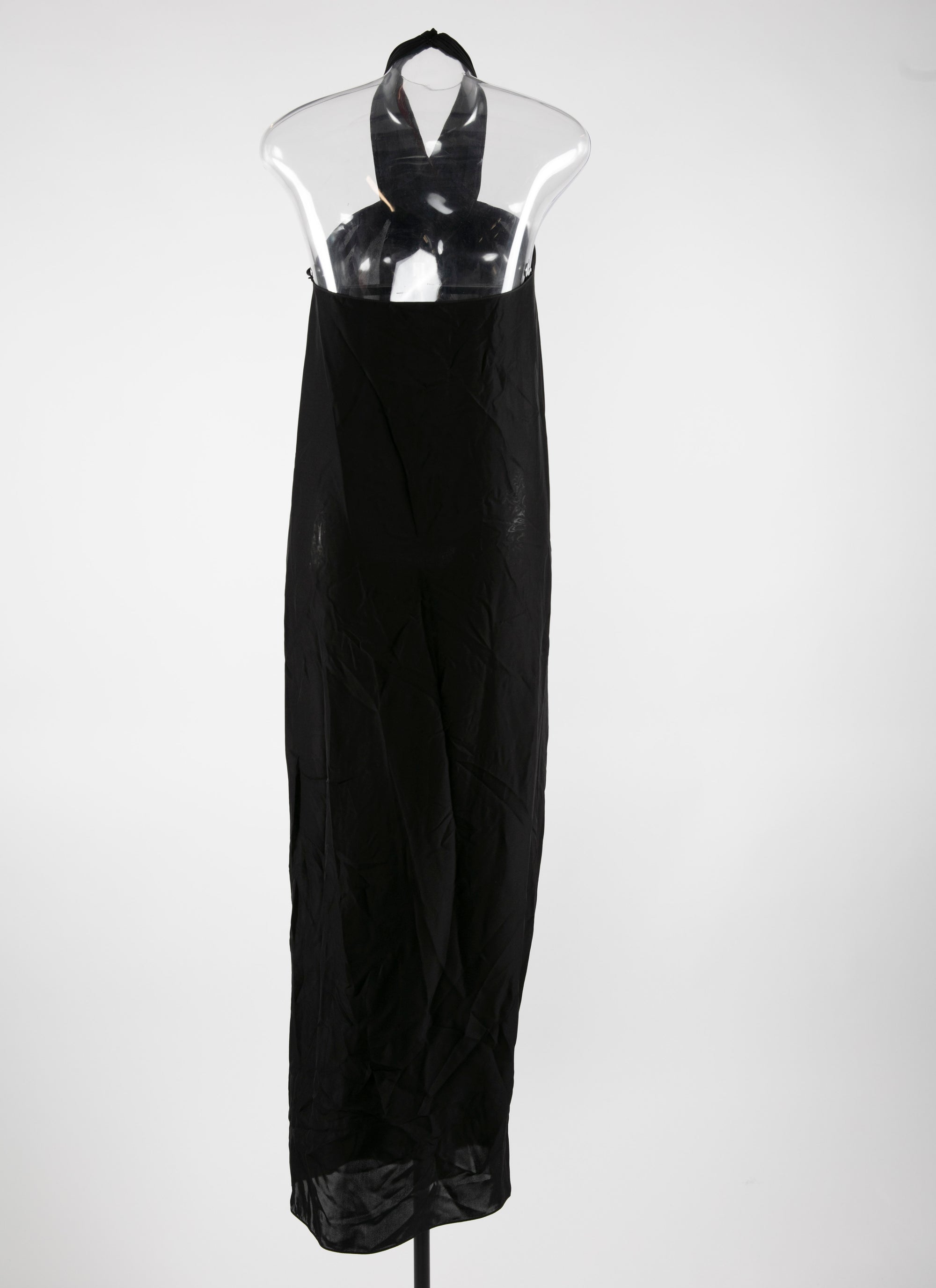 Robe longue dos nu en soie sans manches - Noir Alaia