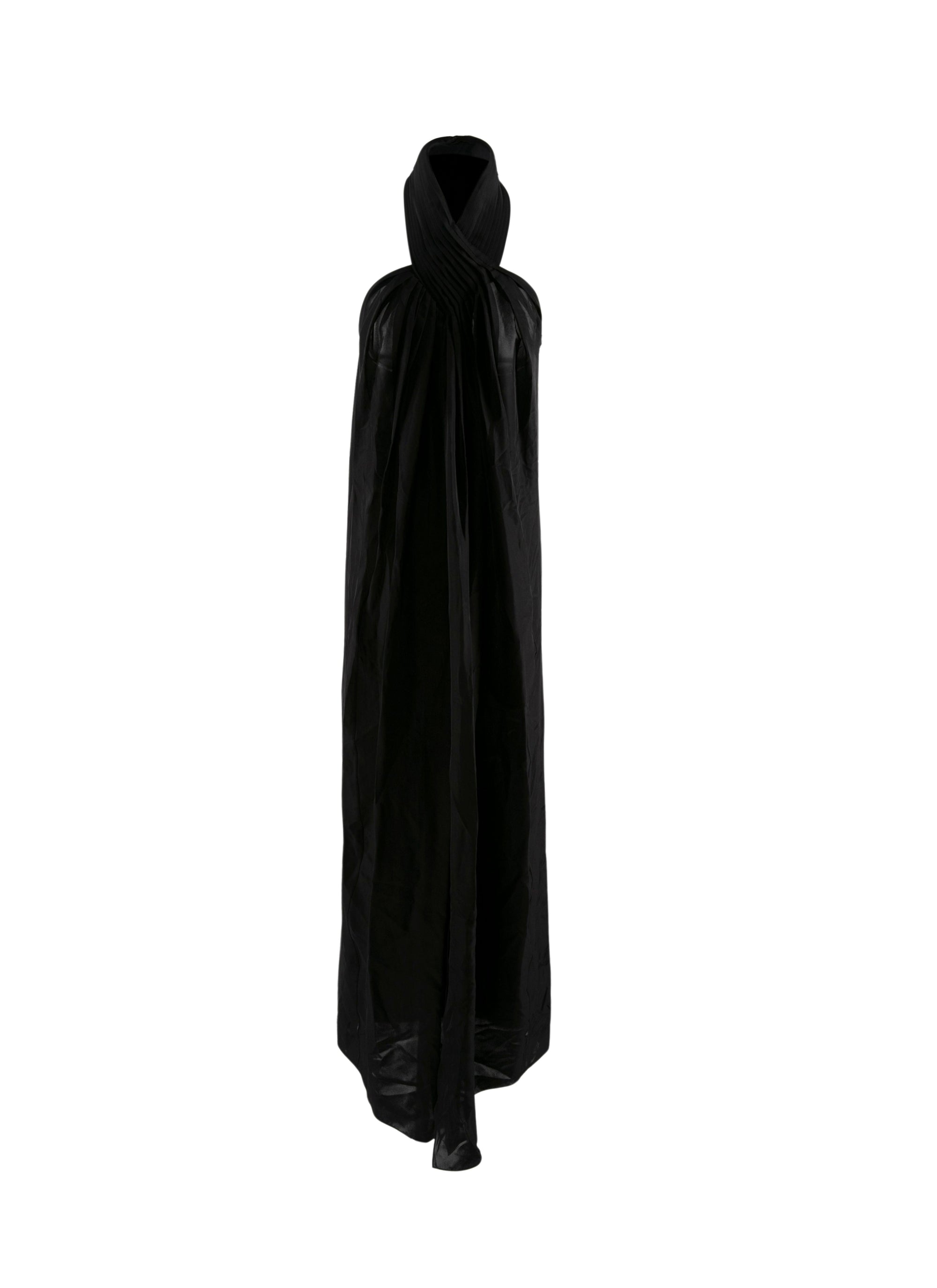 Robe longue dos nu en soie sans manches - Noir Alaia
