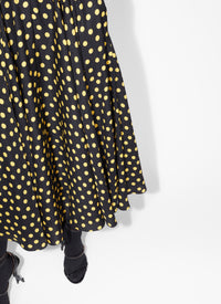 Silk confetti polka dot belted dress - Nuit & Jaune