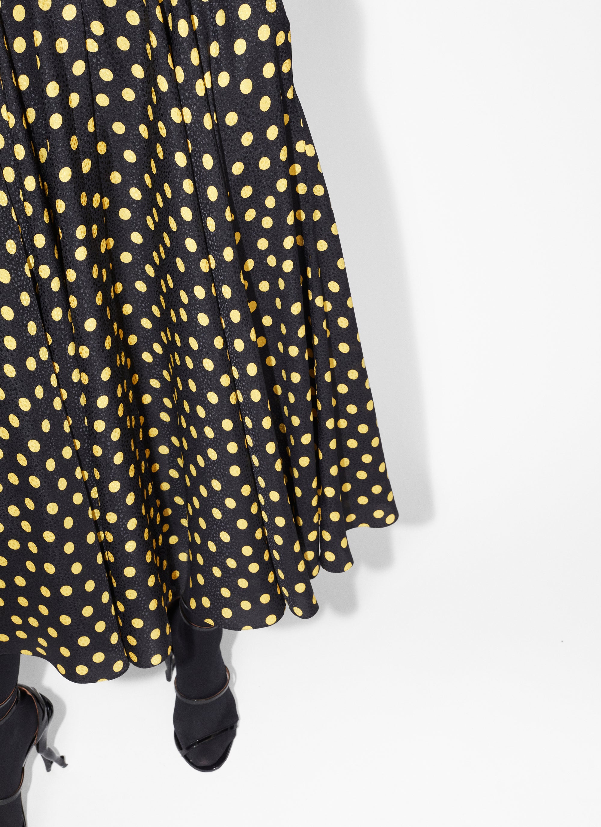 Silk confetti polka dot belted dress - Nuit & Jaune