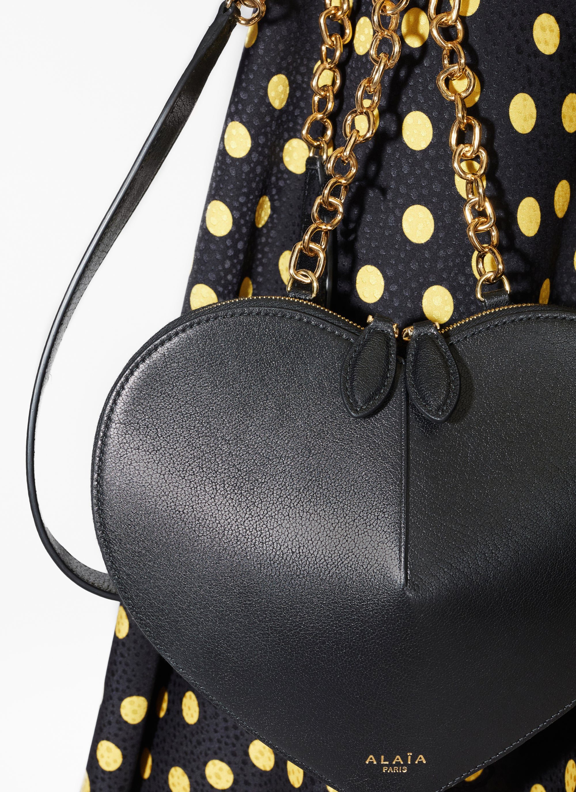 Silk confetti polka dot belted dress - Nuit & Jaune