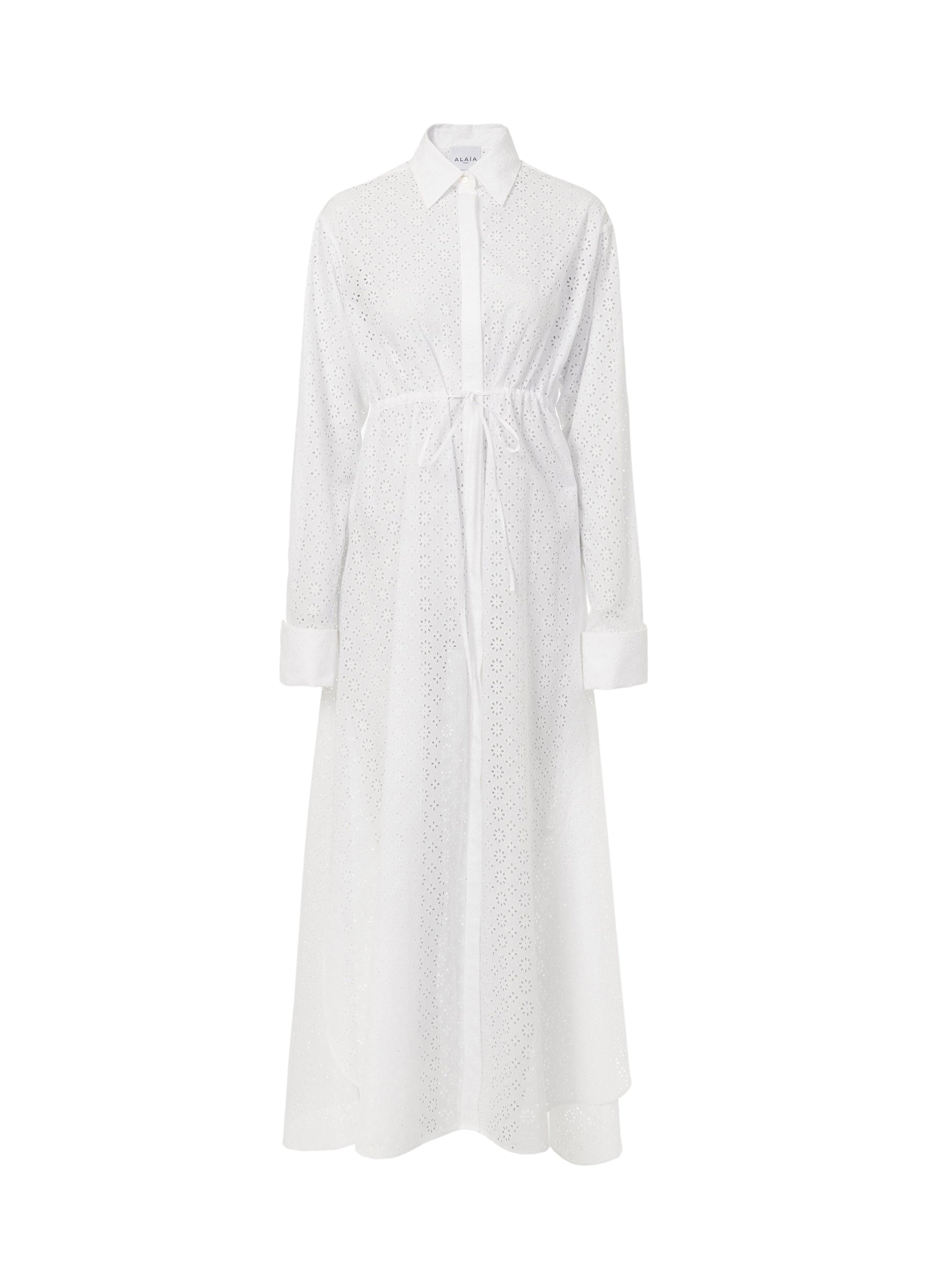 Robe chemise à manches longues - Blanc