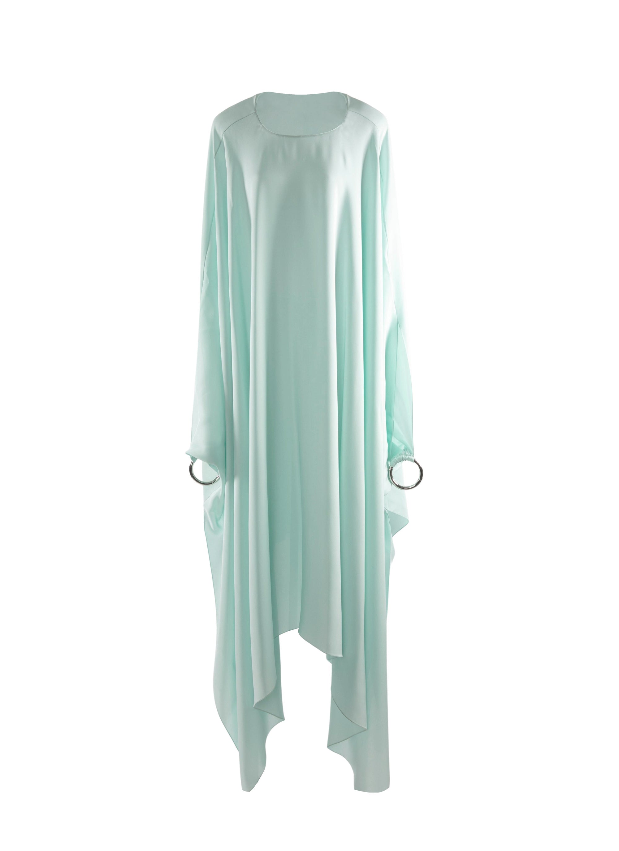 Robe kaftan en soie - Vert Amande
