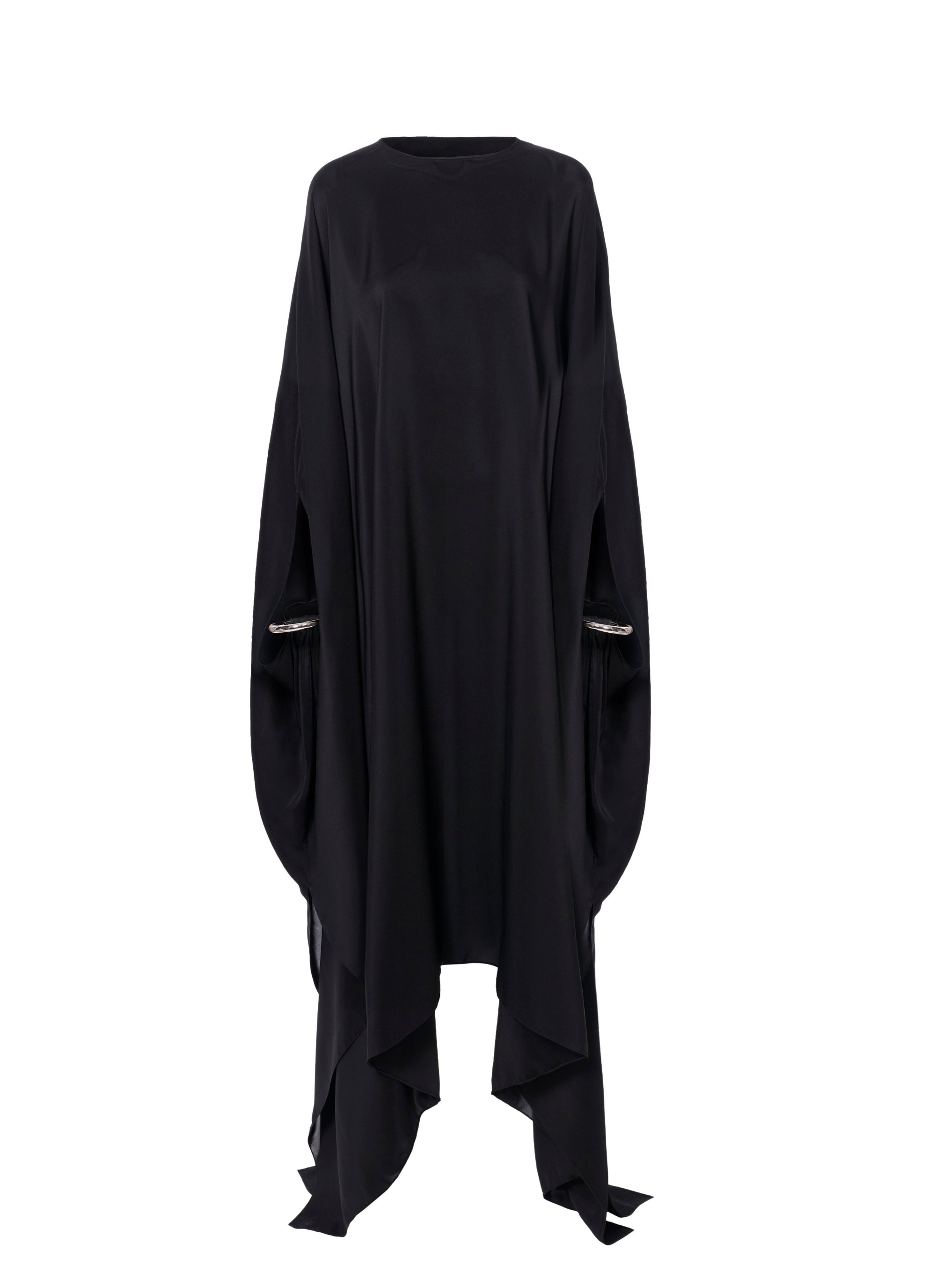 Robe kaftan en soie - Noir Alaia
