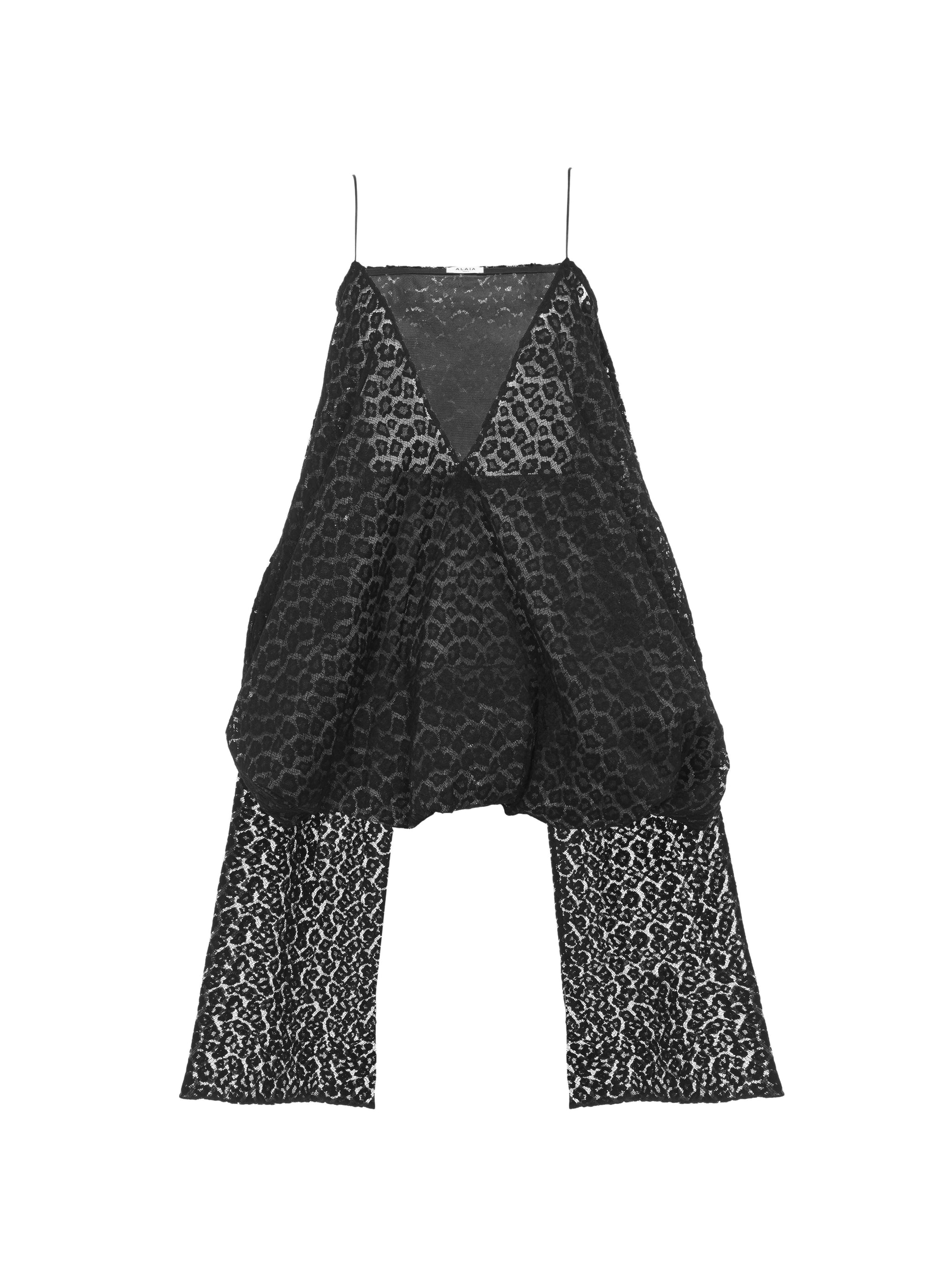 Robe portefeuille en dentelle - Noir Alaïa