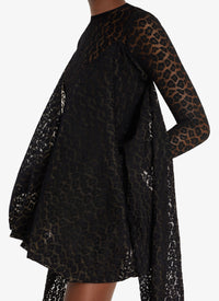Robe portefeuille en dentelle - Noir Alaïa