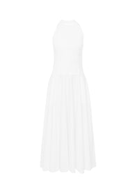 Robe d’été longue en popeline de coton - Blanc