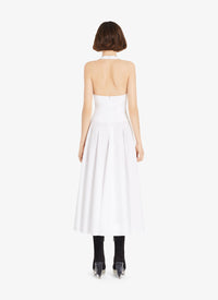 Robe d’été longue en popeline de coton - Blanc