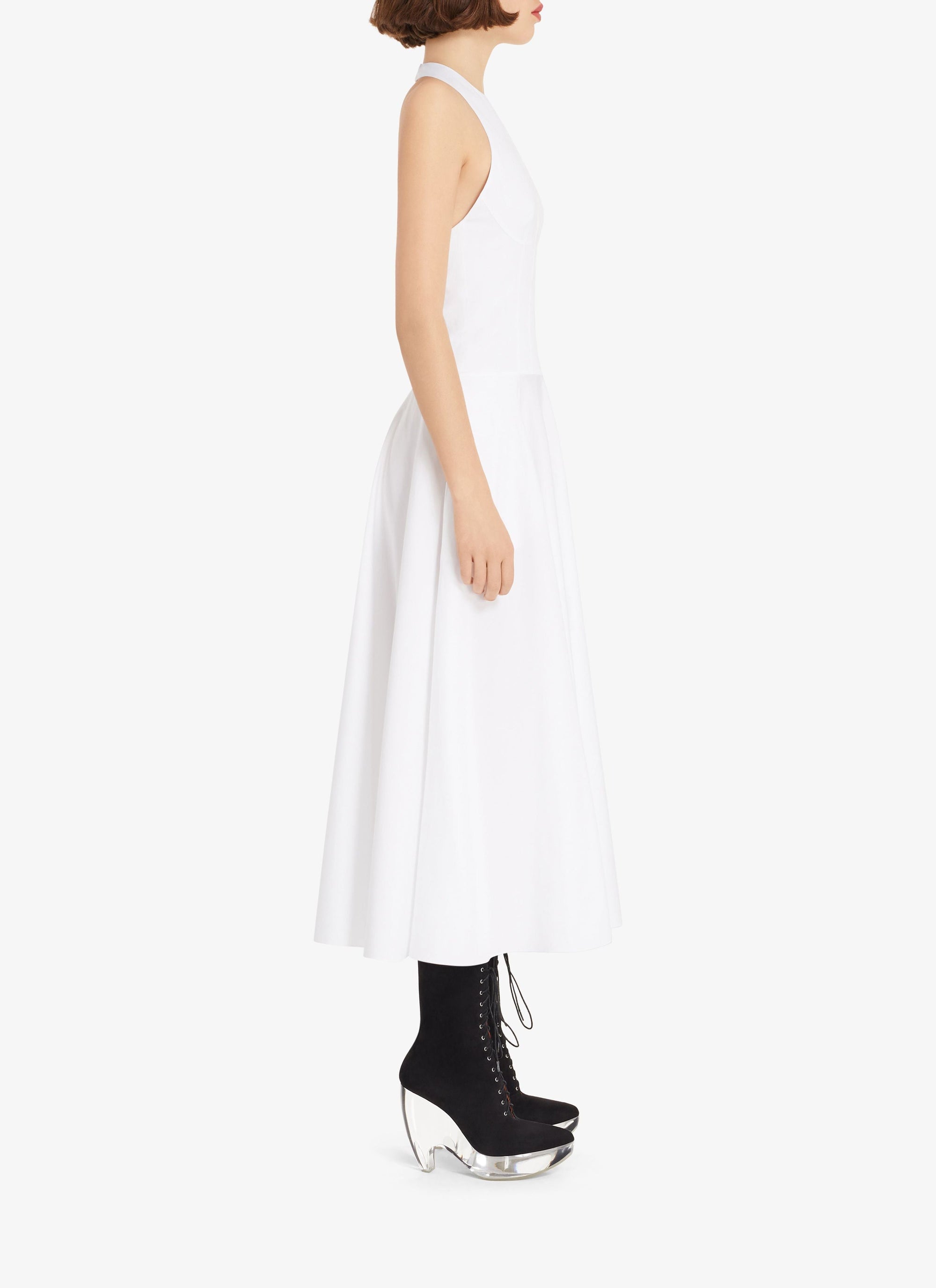 Robe d’été longue en popeline de coton - Blanc
