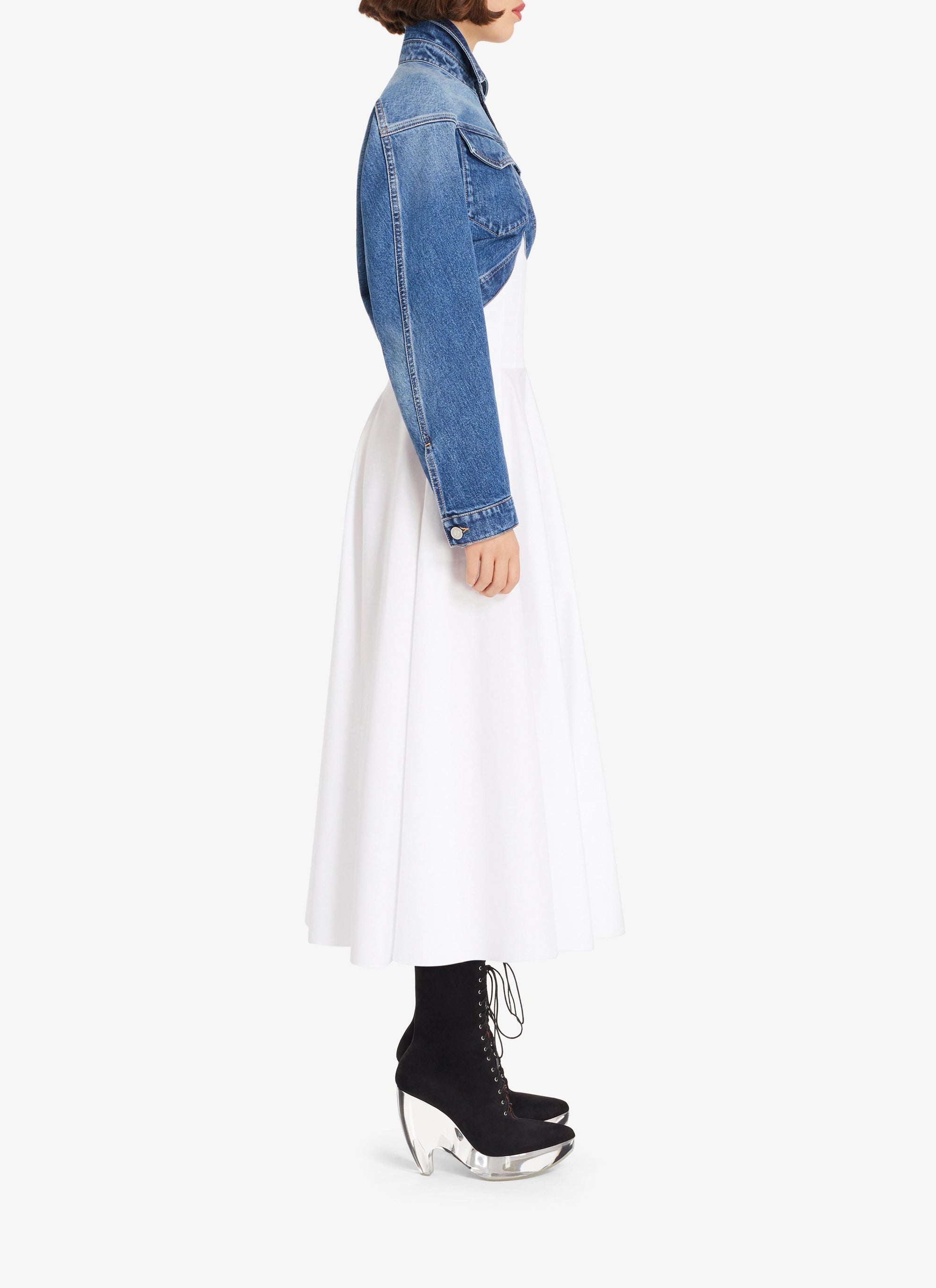 Robe d’été longue en popeline de coton - Blanc