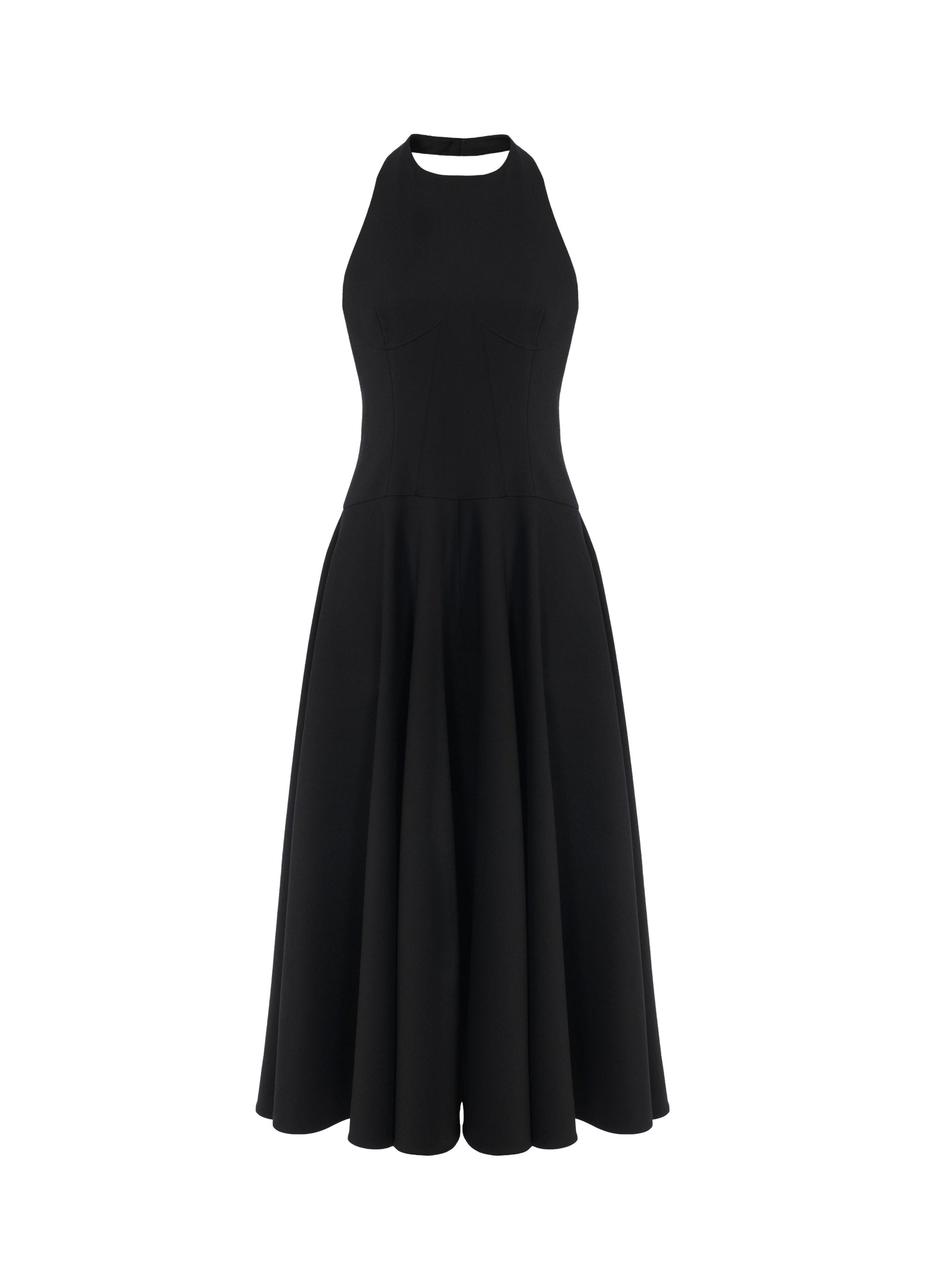 Robe d’été longue en laine - Noir Alaïa