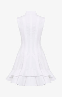 Robe sans manches sculptante en popeline - Blanc