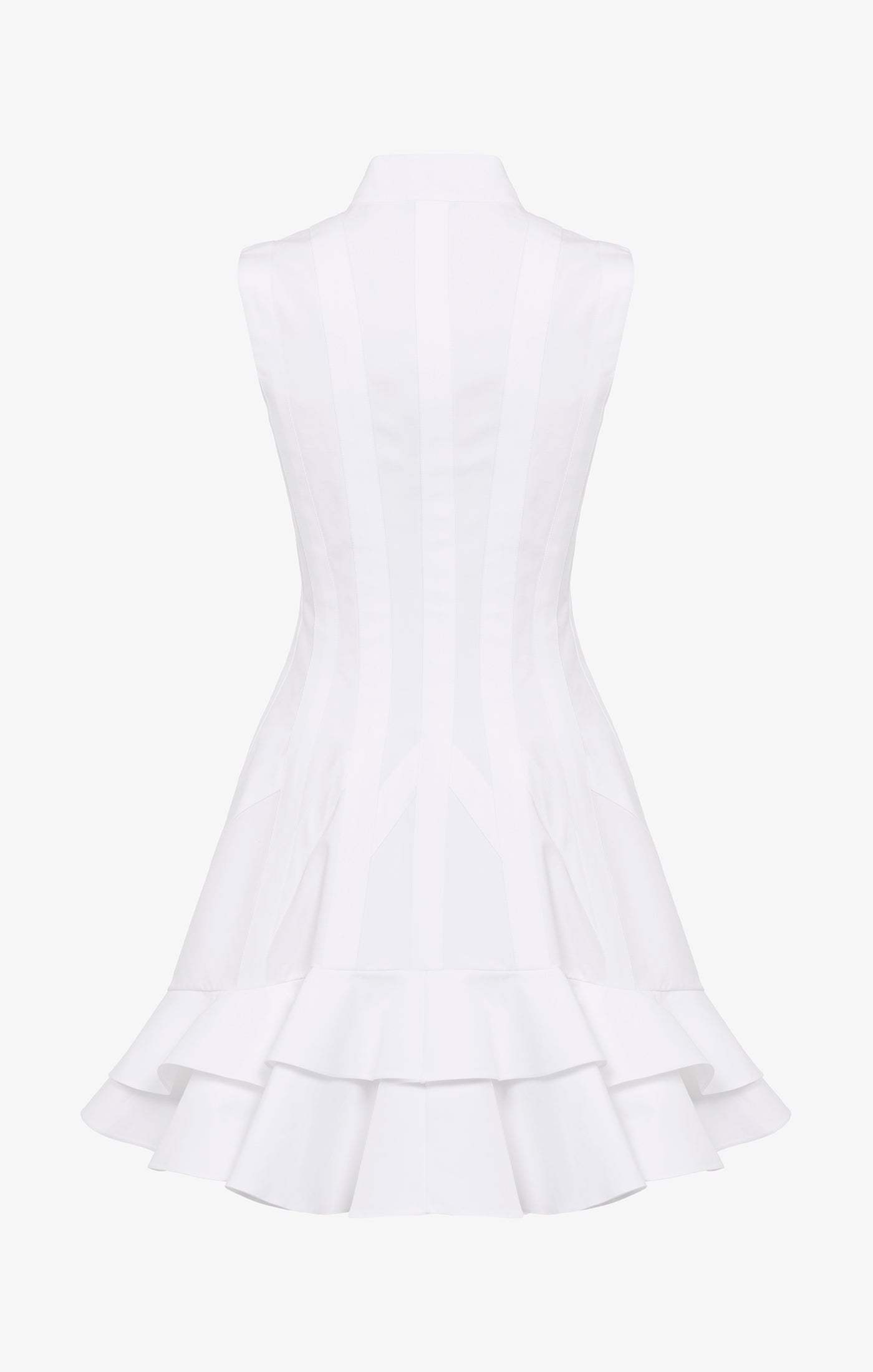 Robe sans manches sculptante en popeline - Blanc