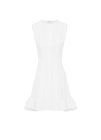 Robe sans manches sculptante en popeline - Blanc