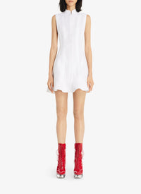 Robe sans manches sculptante en popeline - Blanc
