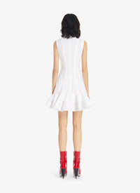 Robe sans manches sculptante en popeline - Blanc