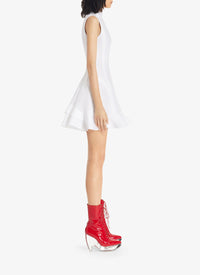 Robe sans manches sculptante en popeline - Blanc