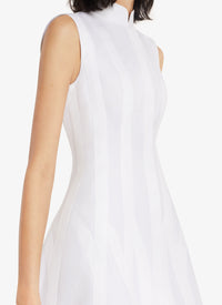Robe sans manches sculptante en popeline - Blanc