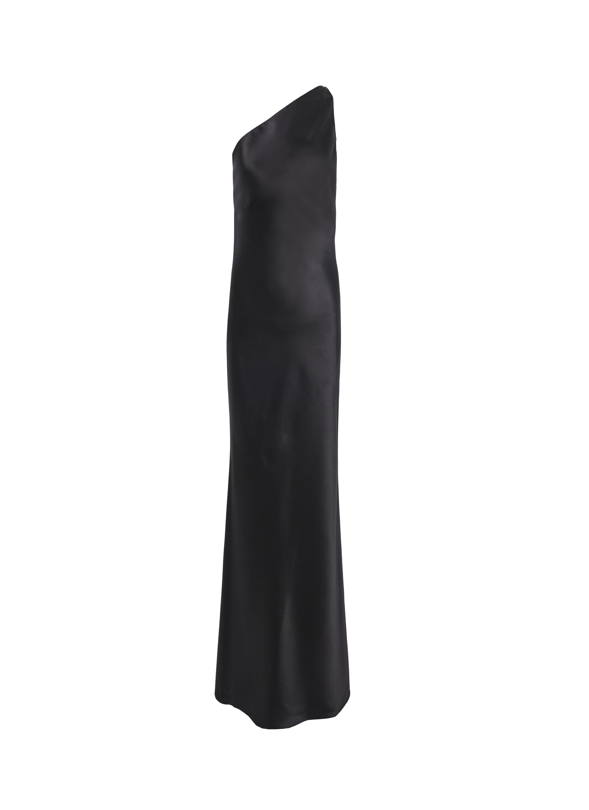 Robe asymétrique en soie et laine - Noir Alaïa