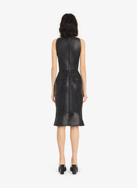 Robe midi tube en cuir - Noir Alaïa