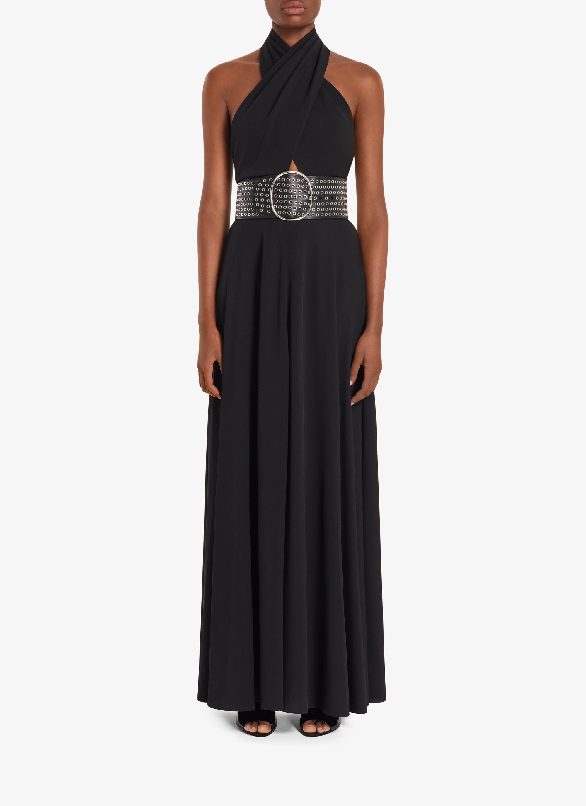 Robe portefeuille fluide - Noir Alaïa