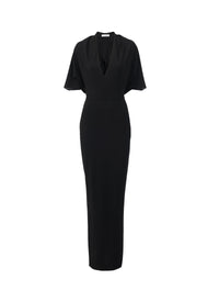 Robe fluide à capuche - Noir Alaïa