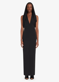 Robe fluide à capuche - Noir Alaïa