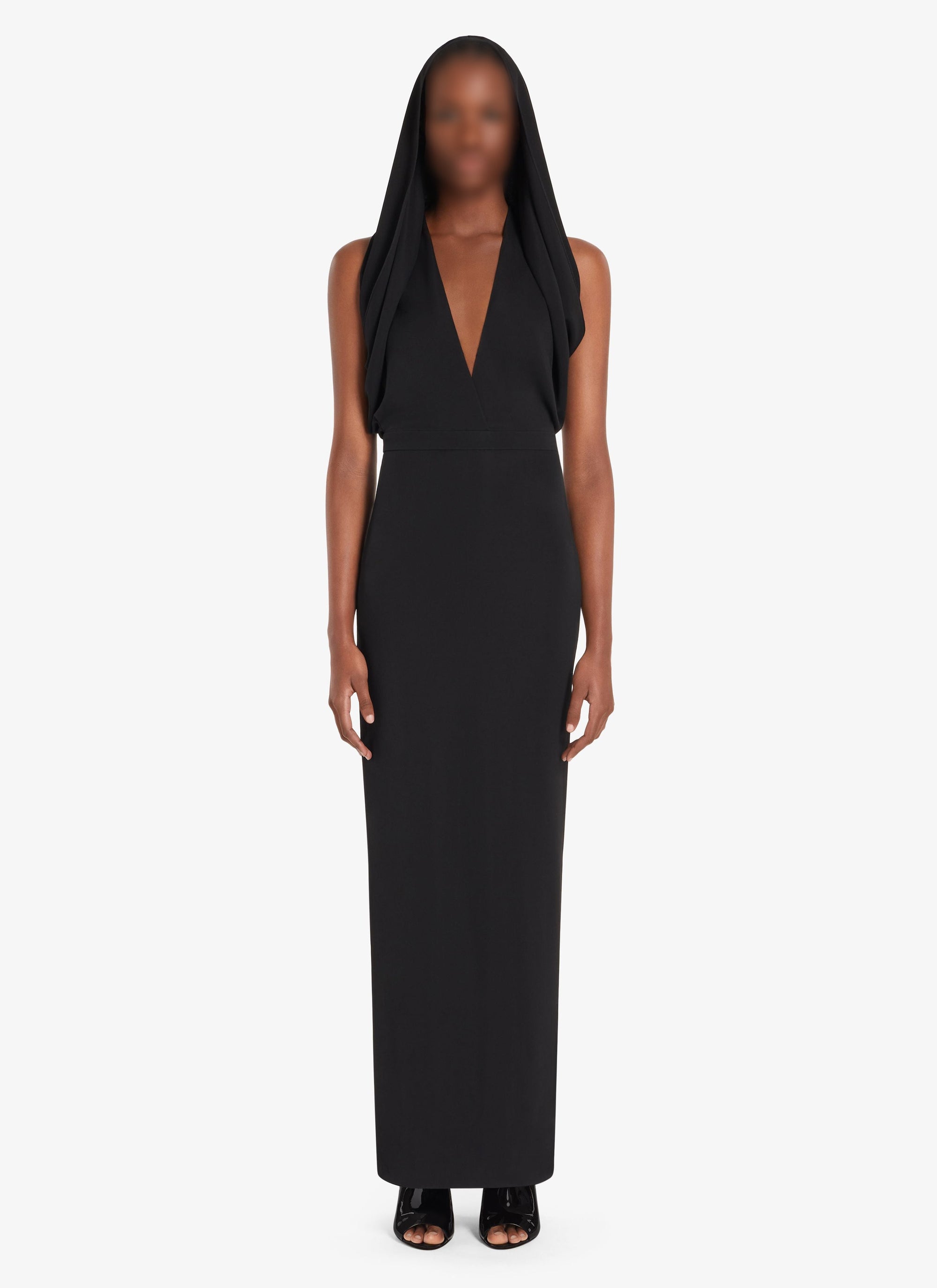 Robe fluide à capuche - Noir Alaïa