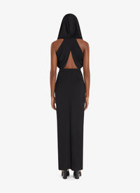 Robe fluide à capuche - Noir Alaïa