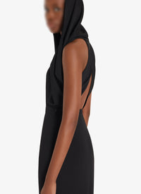 Robe fluide à capuche - Noir Alaïa