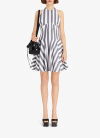 Robe d’été courte en popeline rayée - Blanc & Noir