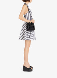 Robe d’été courte en popeline rayée - Blanc & Noir