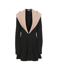 Robe cintrée à capuche en laine - Noir Alaïa