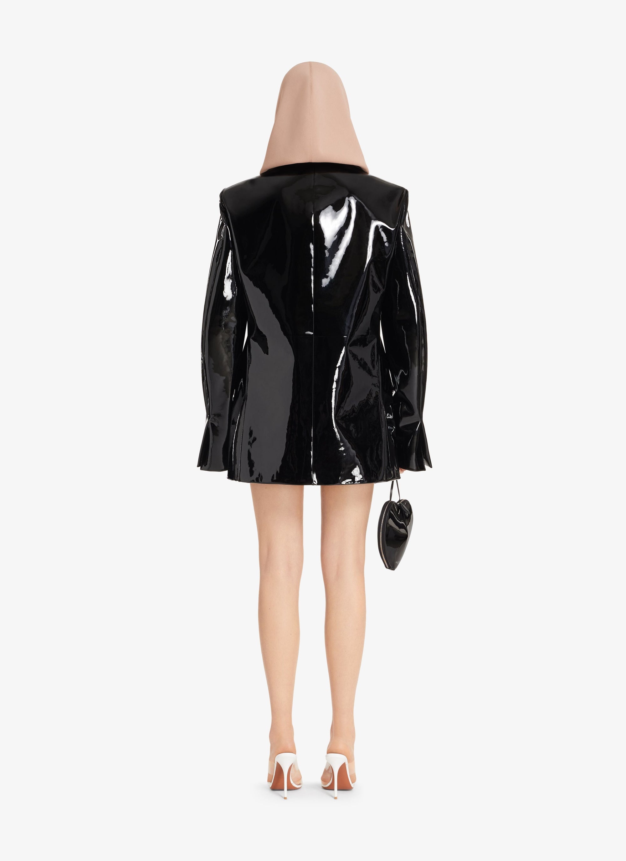 Robe cintrée à capuche en laine - Noir Alaïa