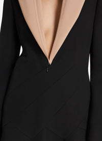 Robe cintrée à capuche en laine - Noir Alaïa