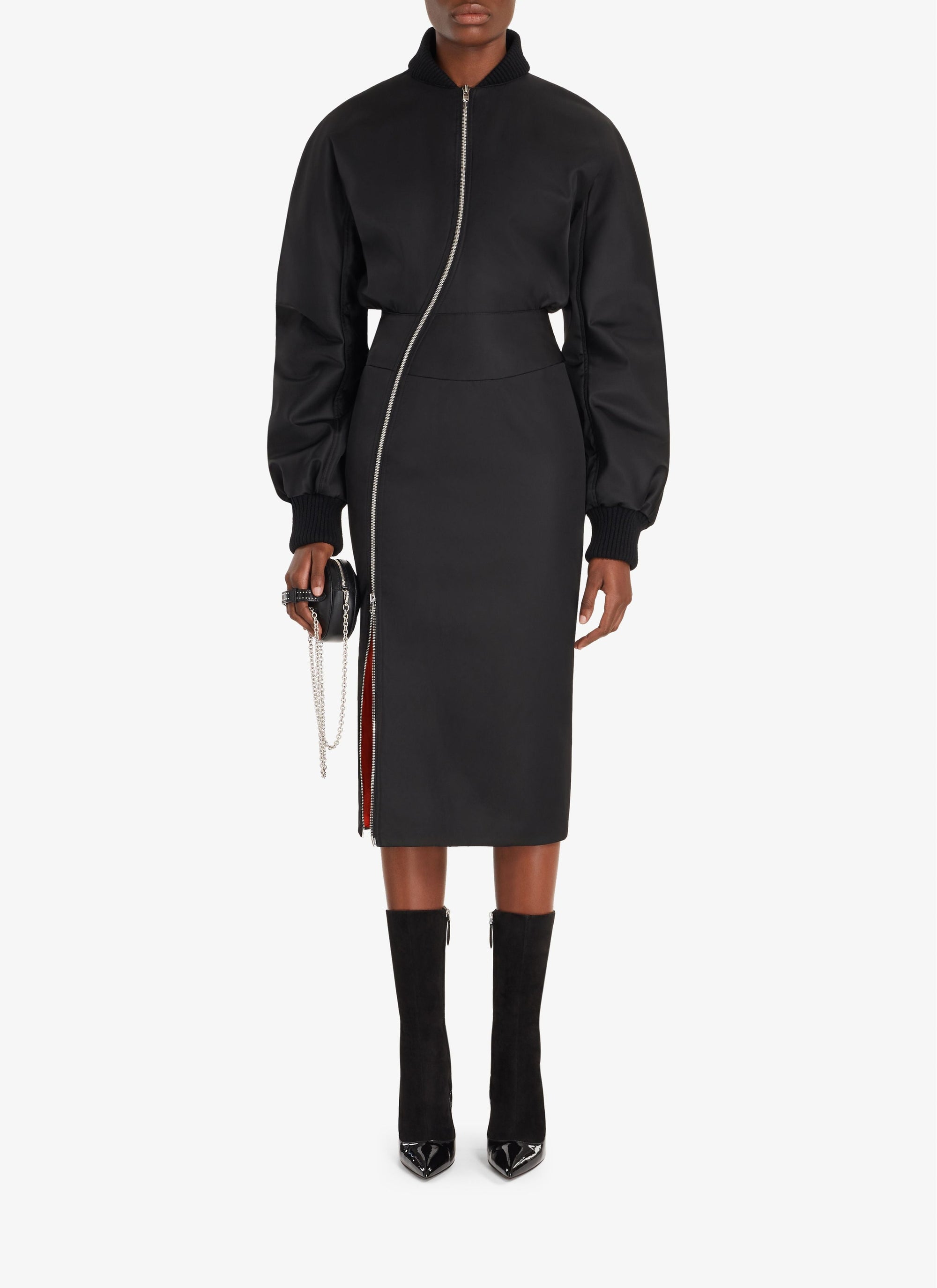Robe longue effet bombers - Noir Alaïa