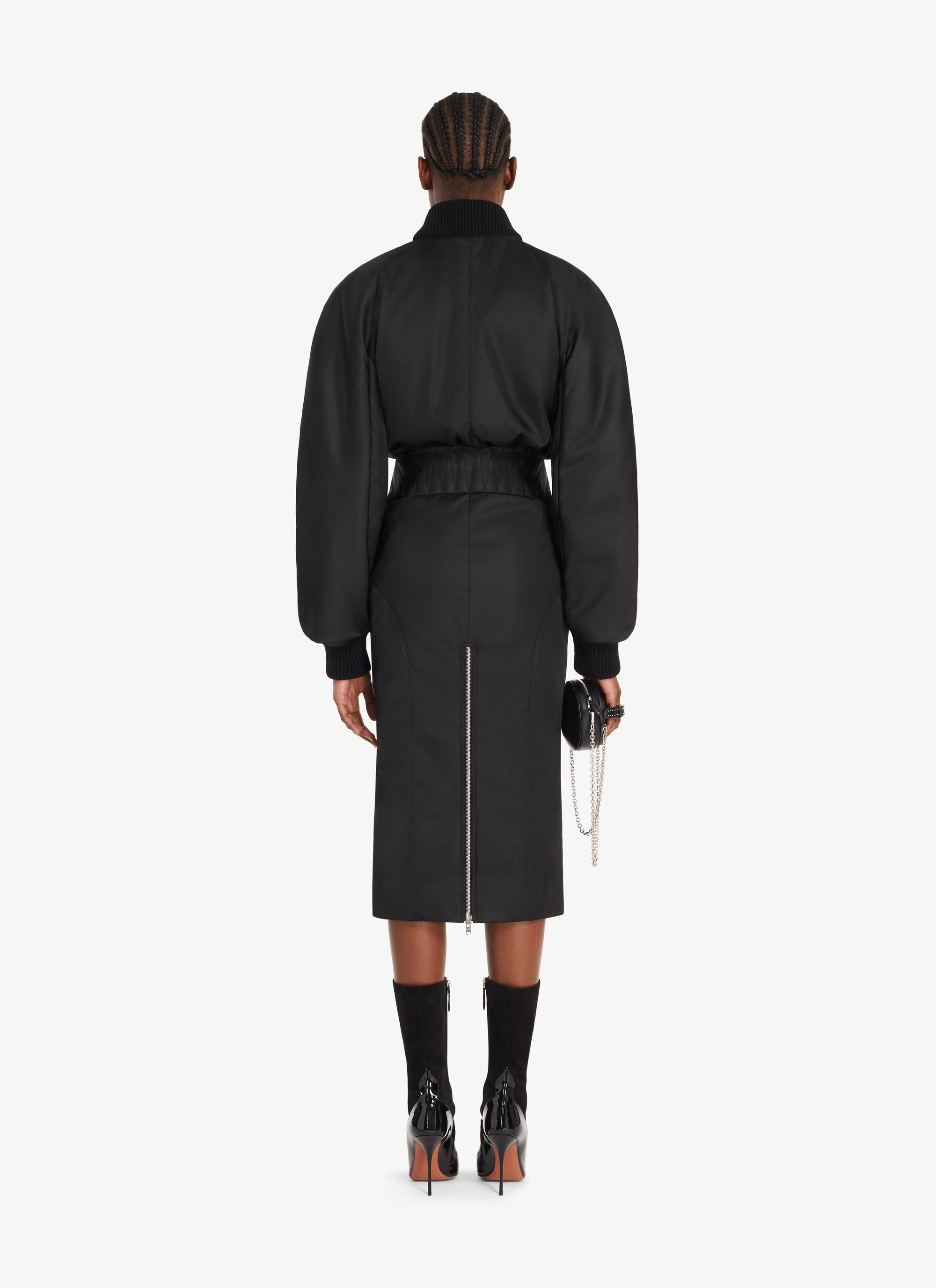 Robe longue effet bombers - Noir Alaïa