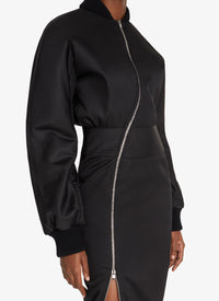 Robe longue effet bombers - Noir Alaïa