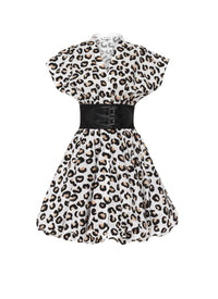 Robe évasée ceinturée - Blanc & Noir