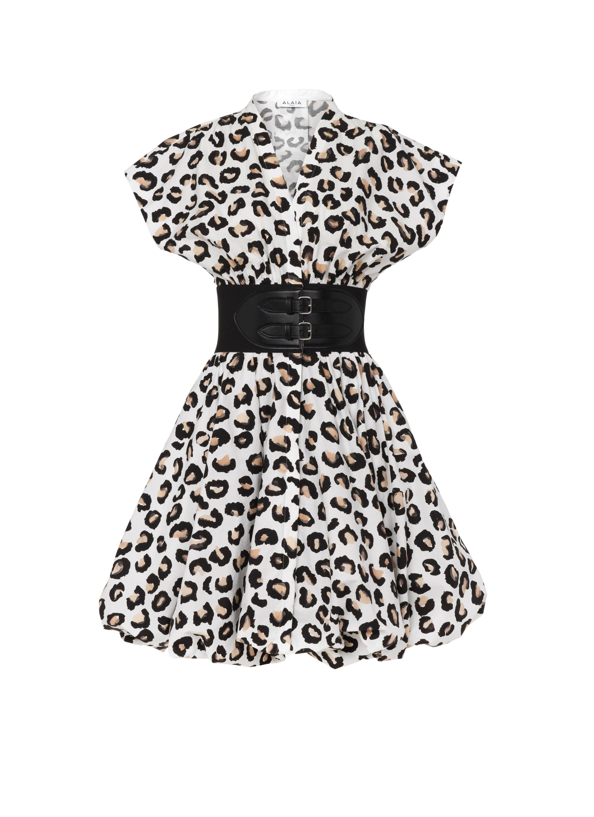 Robe évasée ceinturée - Blanc & Noir