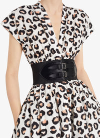 Robe évasée ceinturée - Blanc & Noir