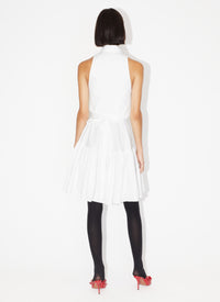 Robe boutonnée en popeline de coton - Blanc