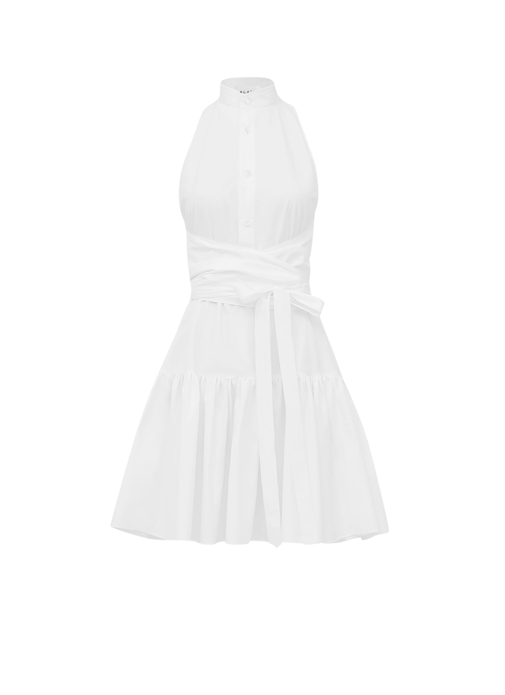 Robe boutonnée en popeline de coton - Blanc