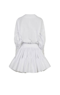 Robe patineuse en popeline de coton - Blanc